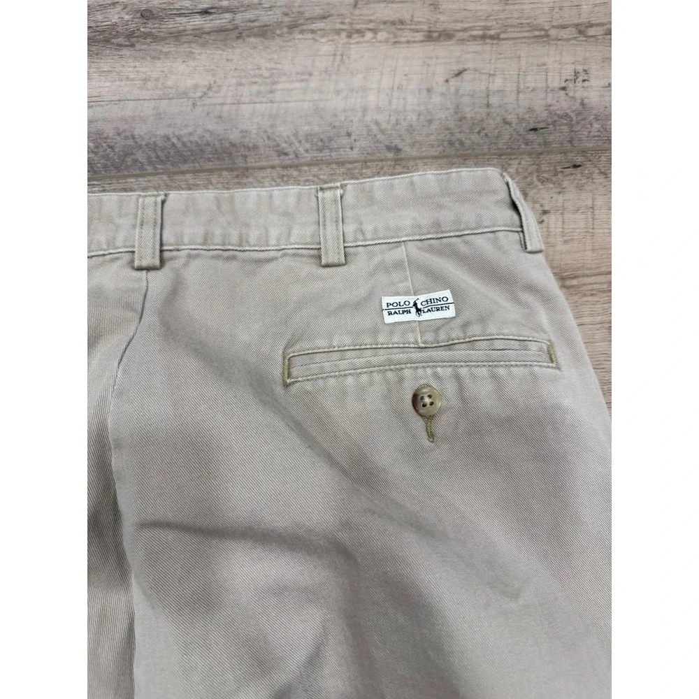 Polo Ralph Lauren Hammond Pant Mens 34/30 Khaki Tan Double Pleated Cuffed Chinos